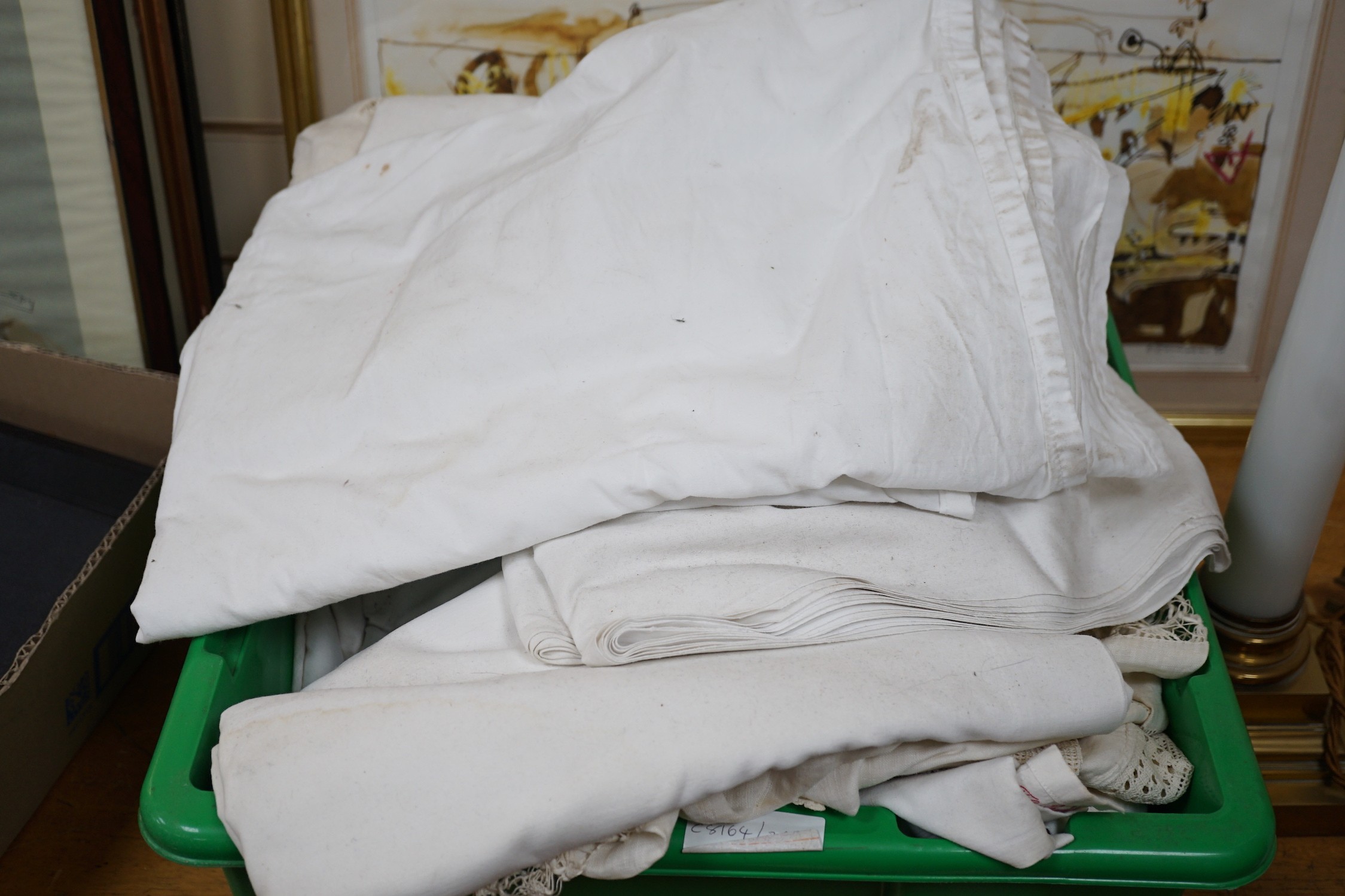 A quantity of linen sheets